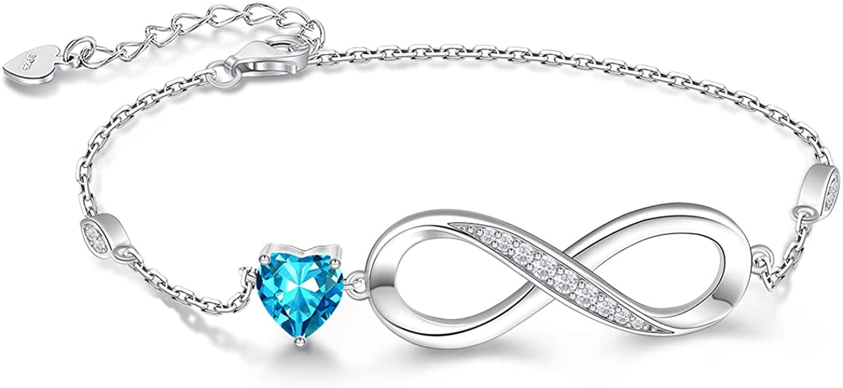 Infinity Love Heart Symbol Charm Bracelet for Women 925 Sterling Silver Adjustable Birthday Christmas Valentine’S Day Jewelry Gift for Mom Women Wife Girls Sister Her Friends