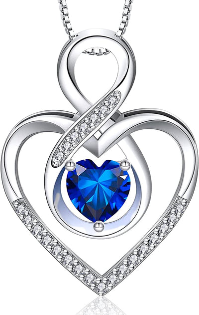 Infinity Heart Symbol Necklace for Women 925 Sterling Silver Dainty Forever Love Heart Pendant Valentine’S Day Mother’S Day Anniversary Birthday Jewelry Gifts for Women Mom Wife Girls Sister Her Friends