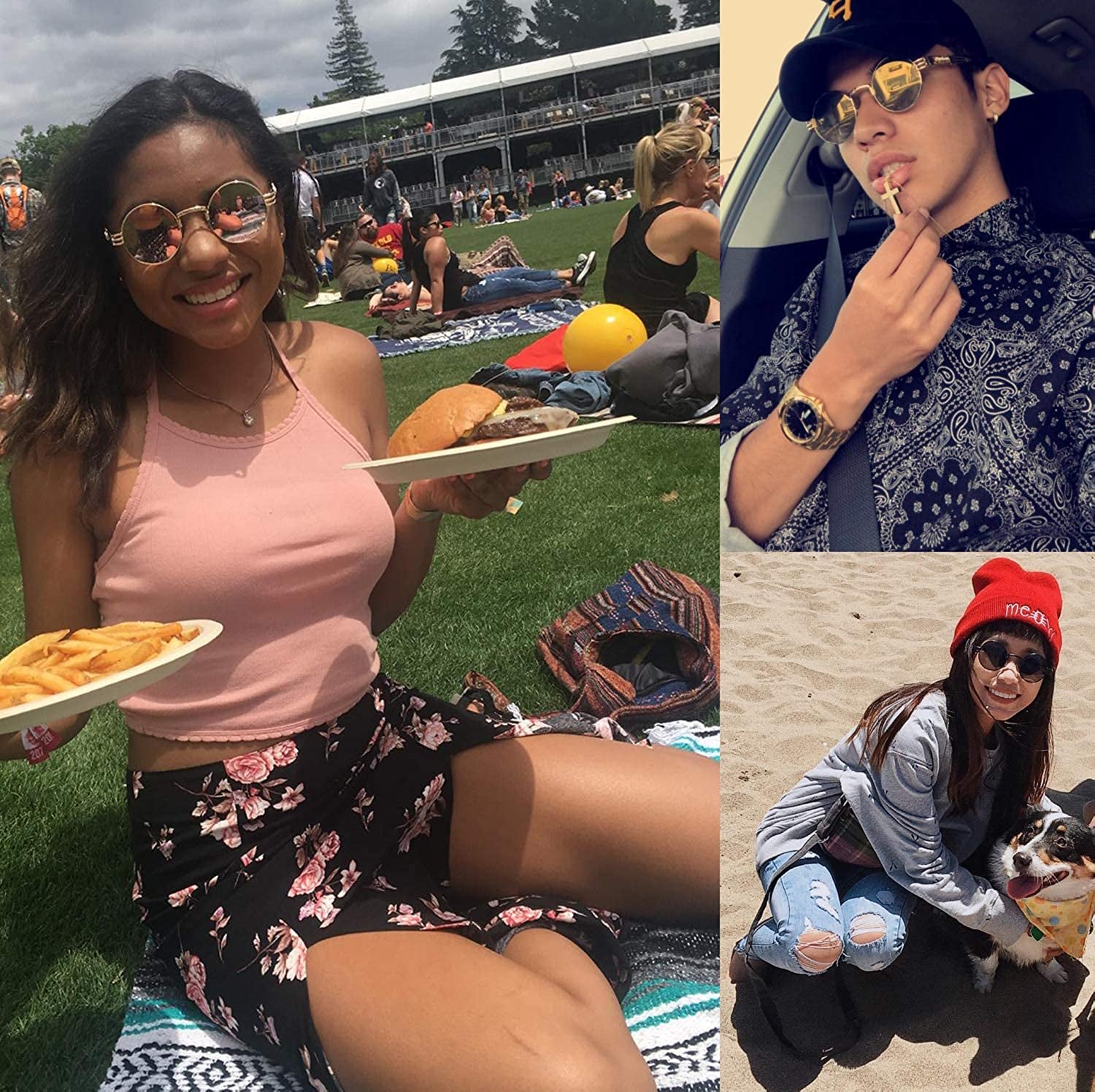 Steampunk round Sunglasses Metal Frame Circle Shades