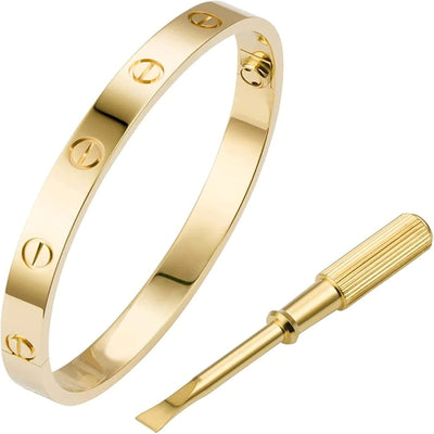 Love Bracelet Bangle with Screw Design Stainless Steel Hinged Jewelry Best Gifts for Love with Valentines Day Mothers Day Anniversary and Birthday for Men Women and Girls