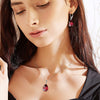 Birthstone Necklace for Women 925 Sterling Silver Butterfly Pendant Necklace with Created Gemstone Birthday Valentines Mothers Day Anniversary Christmas Jewelry Gifts for Mom Wife Girls Her