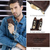 Wallet for Men- Men Leather Wallet,Trifold Wallet RFID Blocking Zipper Pocket Coin Credit Card Holder Purse with ID Window