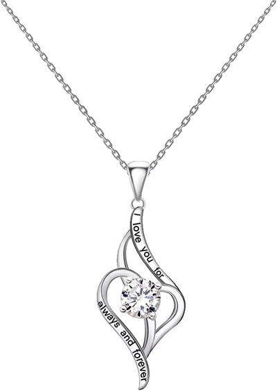 Valentine'S Day Gifts for Women 925 Sterling Silver I Love You to the Moon and Back Necklace Birthday Anniversary Jewelry Gifts for Women Mom Wife Girls