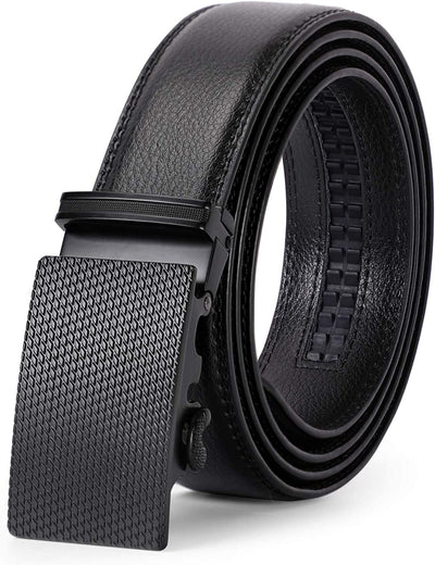 Men'S Ratchet Belt for Dress 2Pack Slid Leather Belt with Automatic Click Buckle