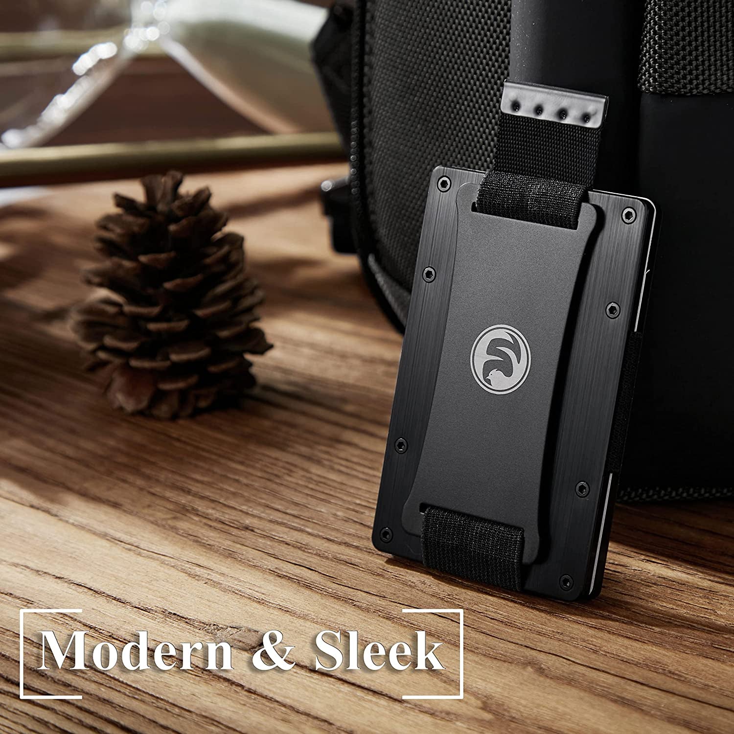 Men Minimalist Engraved Metal Cash Strap Wallet for Husband from Wife | Personalized Valentines Birthday Christmas Gift | Slim Front Pocket RFID Blocking Aluminum EDC Tactical Pull Card Holder