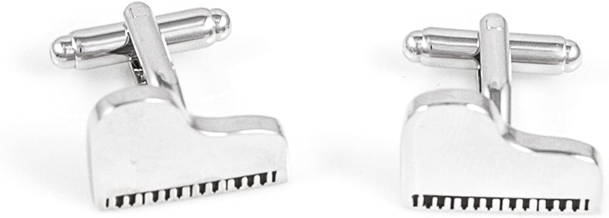 Piano Keys Grand Music 4 Pairs Cufflinks in a Presentation Gift Box & Polishing Cloth