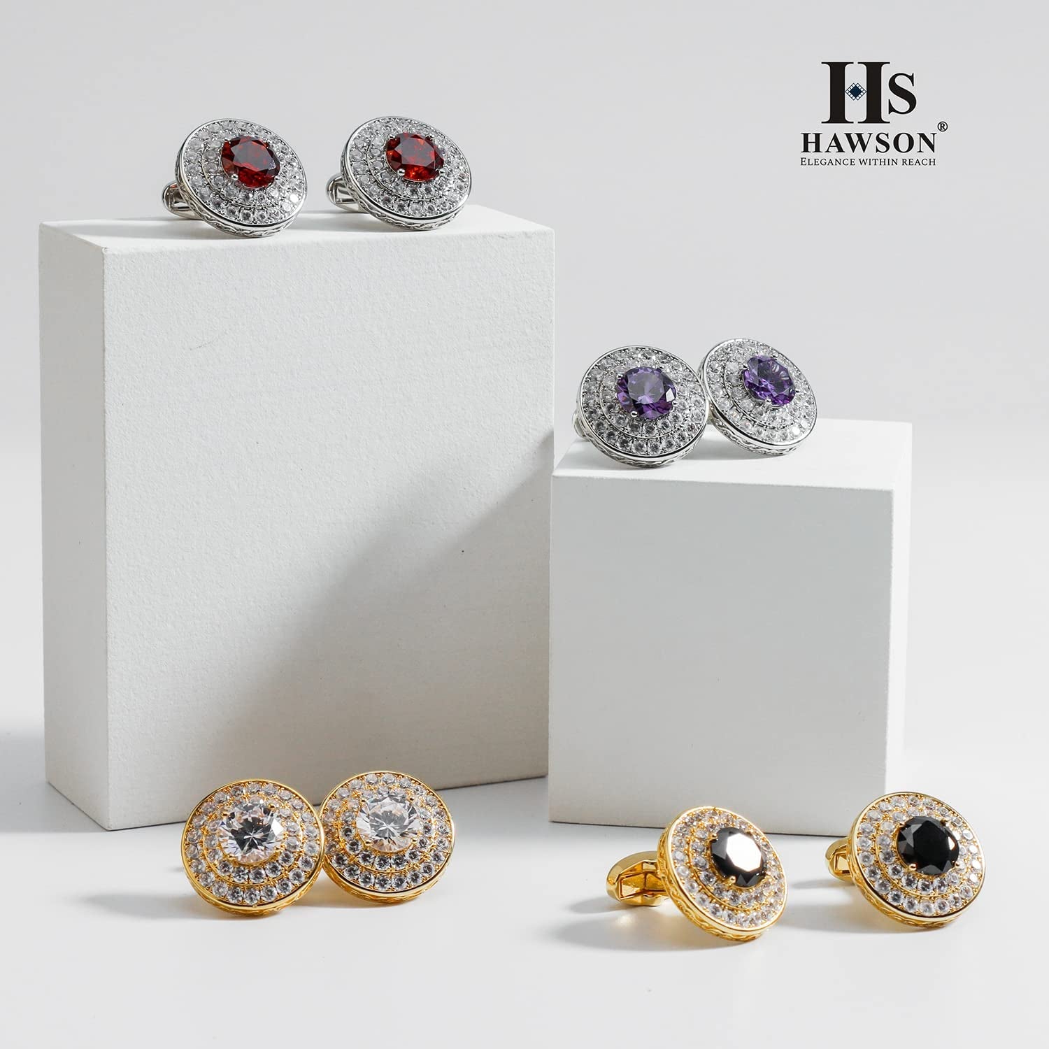 Cufflinks for Men, Gold Diamond Crystal Cufflinks for Groom Husband Personalized Gifts, Mens Formal Wedding Business Cufflinks, Luxurious Gorgeous Cuff Links French Shirt Accessories