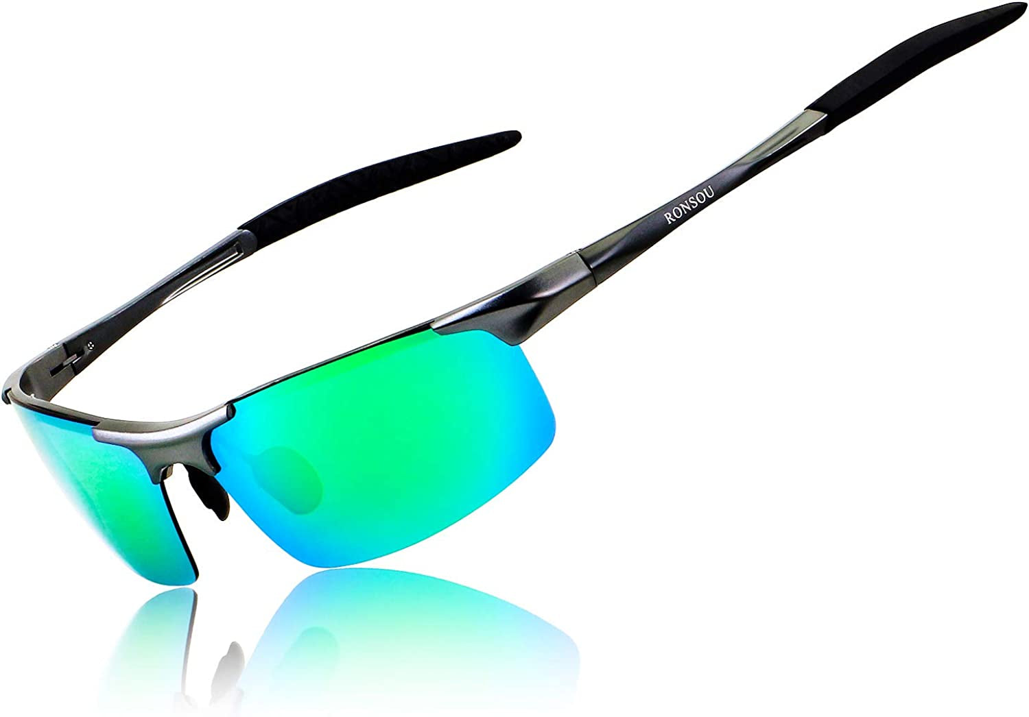 Men Sport Al-Mg Polarized Sunglasses Unbreakable for Driving Cycling Fishing Golf