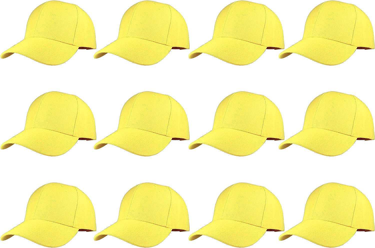 Plain Blank Baseball Caps Adjustable Back Strap Wholesale LOT 12 PC'S