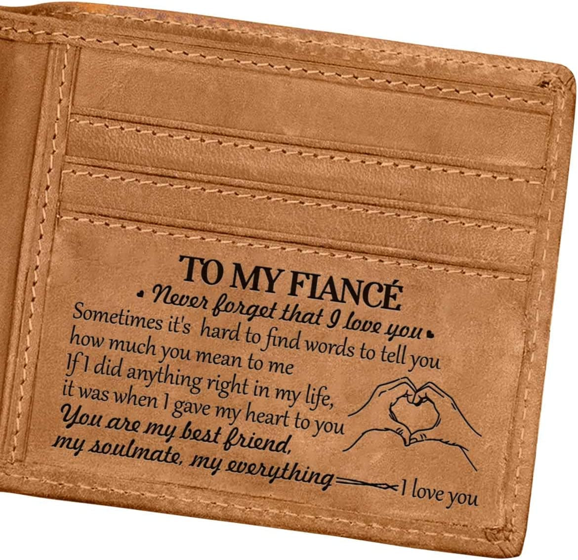 Engraved Bifold Wallet - to My Husband - I Love You More than Anything in the World Gifts for Men RFID Wallet Bifold Men Husband Gifts from Wife Christmas Birthday Father'S Day Gifts