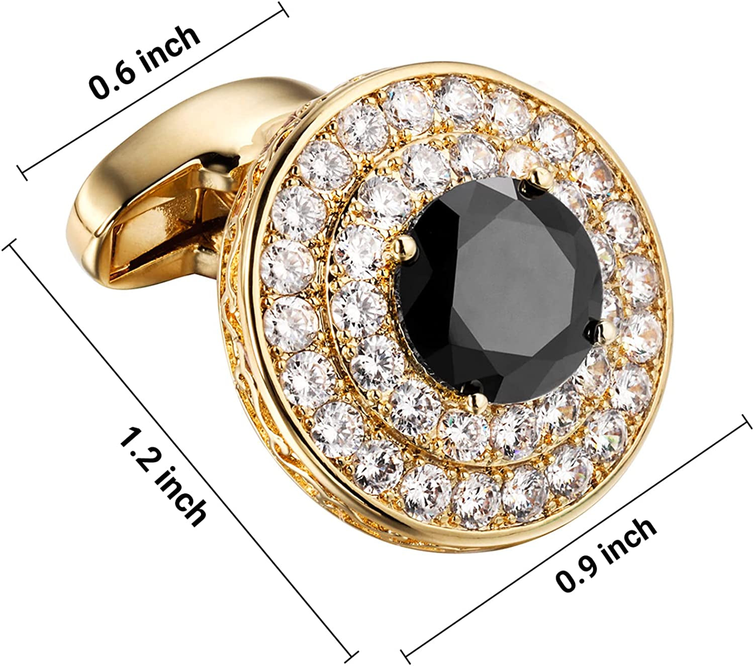 Cufflinks for Men, Gold Diamond Crystal Cufflinks for Groom Husband Personalized Gifts, Mens Formal Wedding Business Cufflinks, Luxurious Gorgeous Cuff Links French Shirt Accessories