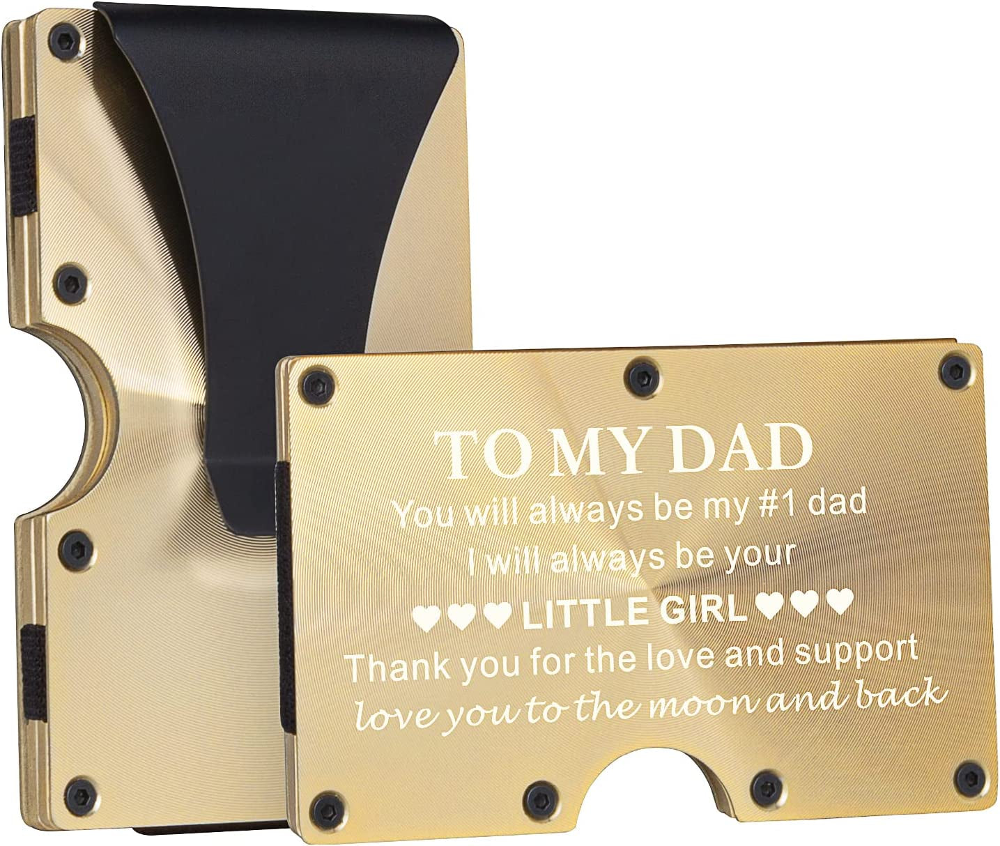 Personalized Wallet Gifts for Husband Boyfriend Custom Aluminum Wallet with Money Clip Engraved Credit Card Holder for Men Anniversary Christmas Valentine'S Day Gifts