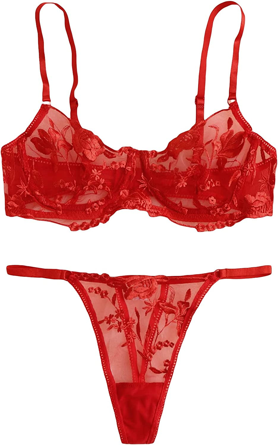 SOLY HUX Women'S Sexy Lingerie Set Bra and Panty Sets Everyday Bra Valentines Gift Lingerie for Women