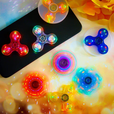 20 Pack Fidget Light up Spinners, Crystal LED Fidget Light up Spinners for Kids Adults Rainbow Hand Fidget Pack Glow in the Dark Birthday Party Favors ADHD Anxiety Stress Reducer Goodie Bag Stuffers