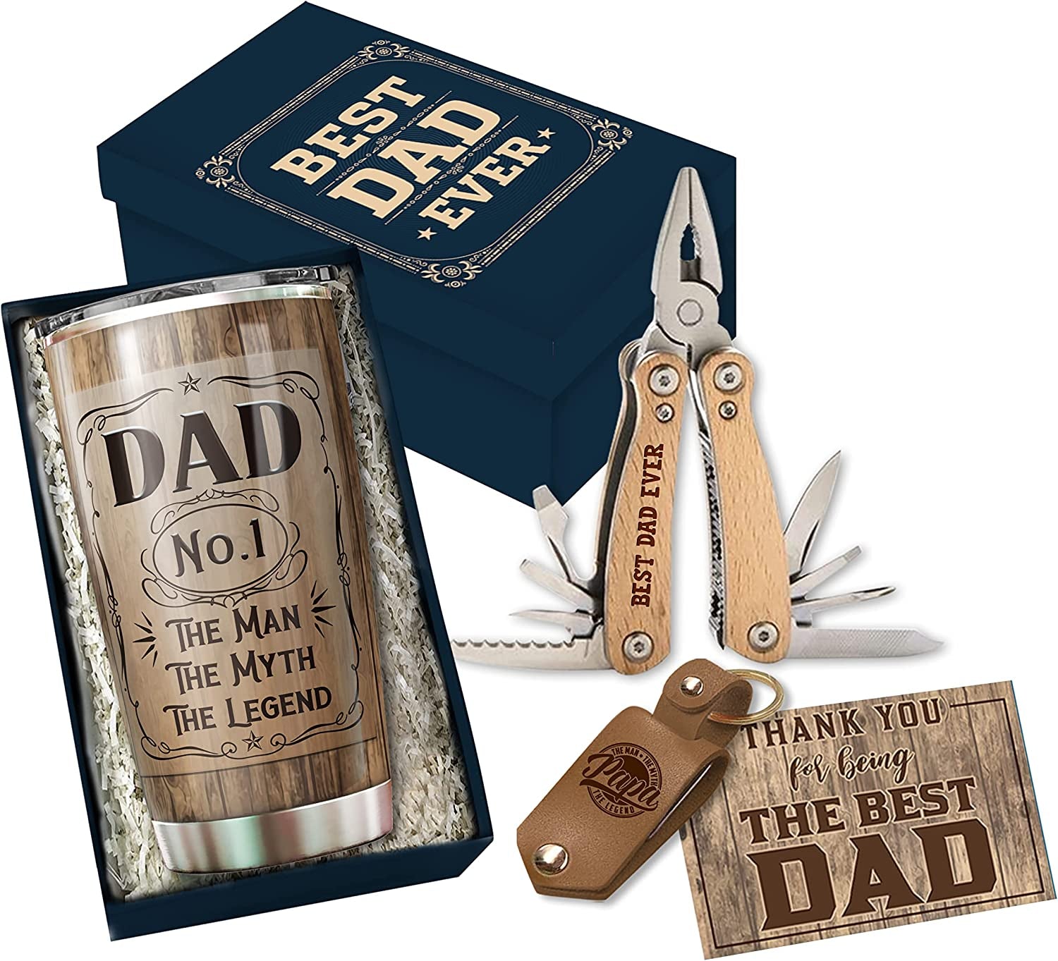 Dad Gifts Father Day Baskets -Best Dad Ever Gifts- Awesome Father Day Gifts -Fathers Day Gift-Dad Gifts from Daughter- Gifts for Dad-Christmas Gifts Camping Accessories for Dad