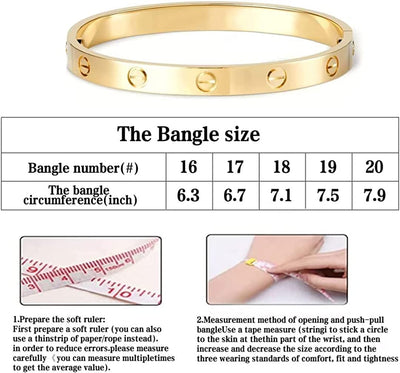 Love Bracelet Bangle with Screw Design Stainless Steel Hinged Jewelry Best Gifts for Love with Valentines Day Mothers Day Anniversary and Birthday for Men Women and Girls