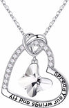 Butterfly Birthstone Crystal Necklace, 925 Sterling Silver Butterfly Jewelry Mothers Valentines Day Gifts Birthday Chirstmas Gifts for Women Teen Girls Daughter