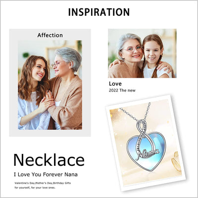 Grandma/Nana/Daughter/Mom Moonstone Necklace Jewelry Gifts for Women Girls Sterling Silver