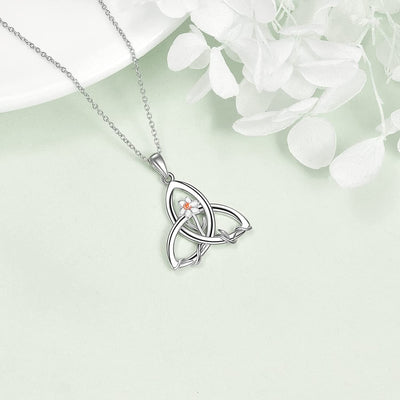 Birth Flower Necklace 925 Sterling Silver Celtic Knot Necklace 12 Birth Month Necklaces for Women Celtic Jewelry Irish Gifts for Women Girls Birthday Christmas