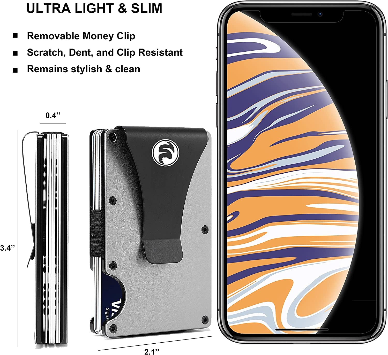 Personalized Engraved Metal Money Clip Aluminum Wallet for Son from Mom Mother - Christmas Graduation Birthday Deployment - Men Minimalist Slim Front Pocket RFID Blocking Credit Card Holder Purse