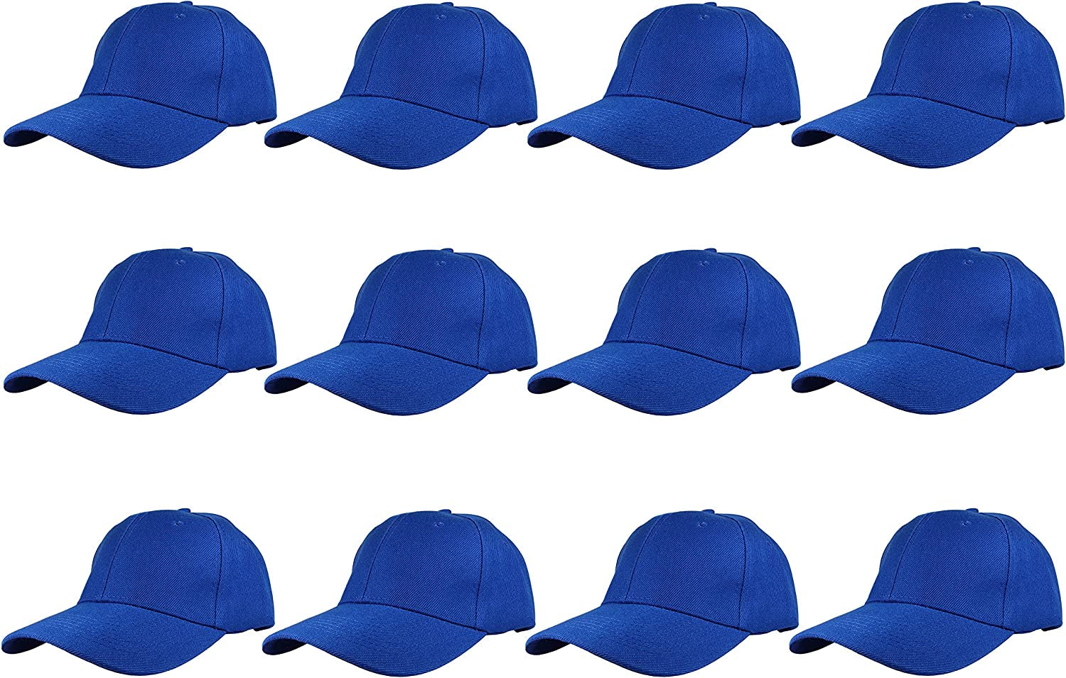 Plain Blank Baseball Caps Adjustable Back Strap Wholesale LOT 12 PC'S