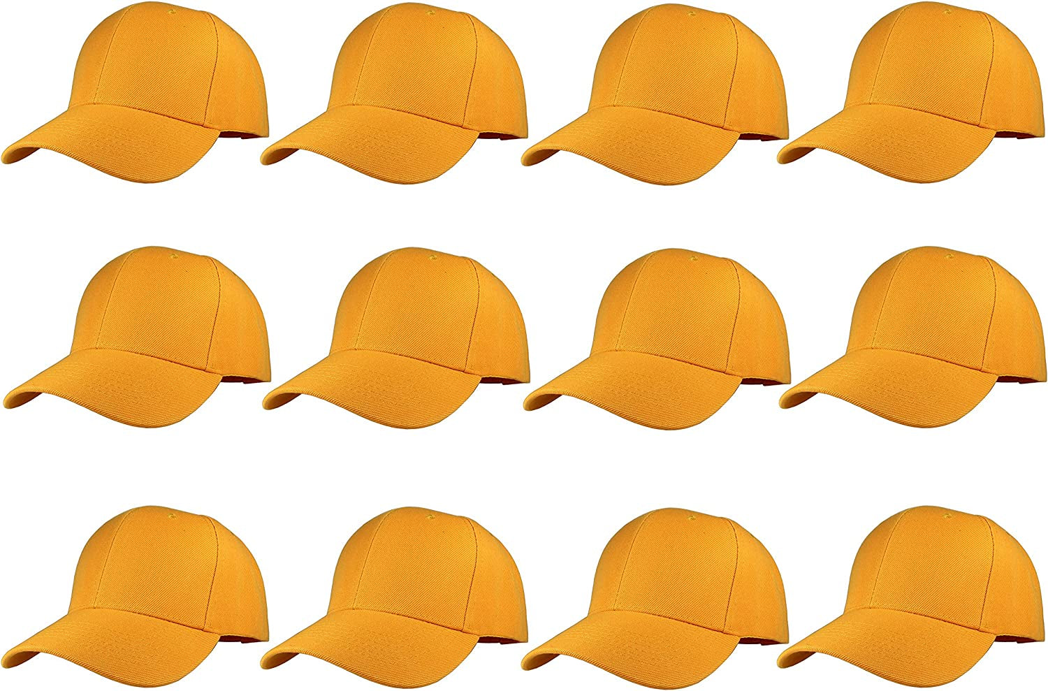 Plain Blank Baseball Caps Adjustable Back Strap Wholesale LOT 12 PC'S