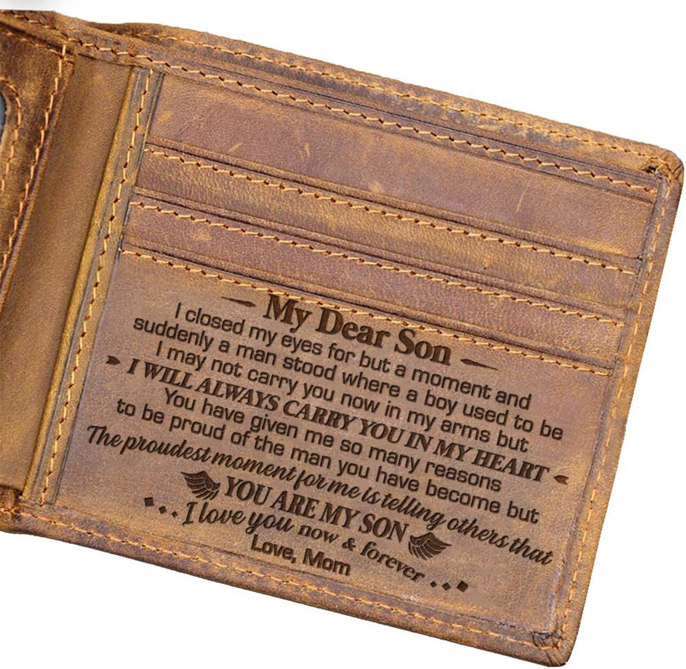 Engraved Bifold Wallet - to My Husband - I Love You More than Anything in the World Gifts for Men RFID Wallet Bifold Men Husband Gifts from Wife Christmas Birthday Father'S Day Gifts