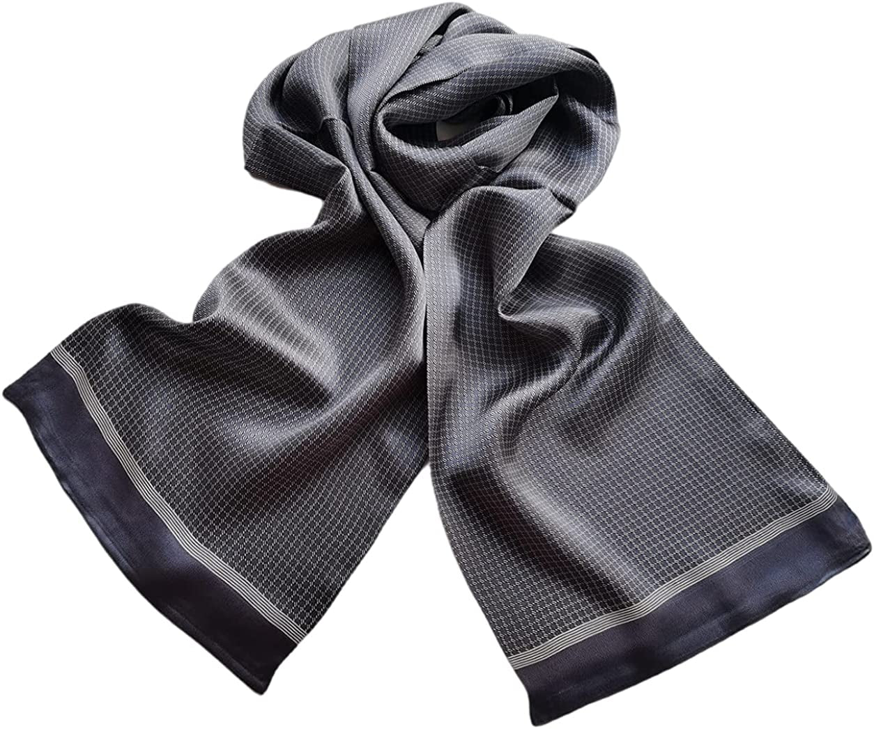 Men'S 100 Silk Scarf Double Layers Fashion Neckerchief Formal Casual