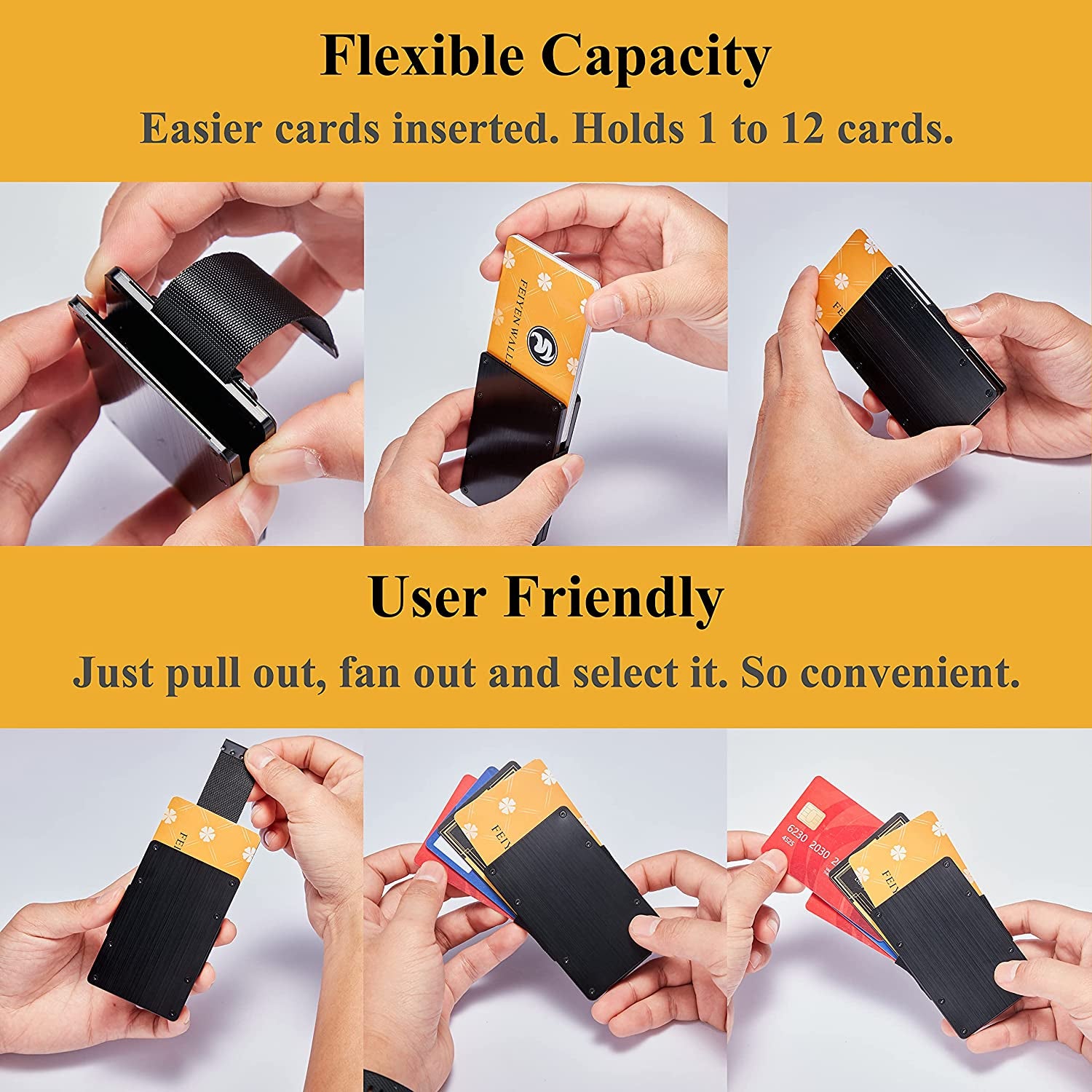 Men Minimalist Engraved Metal Cash Strap Wallet for Husband from Wife | Personalized Valentines Birthday Christmas Gift | Slim Front Pocket RFID Blocking Aluminum EDC Tactical Pull Card Holder