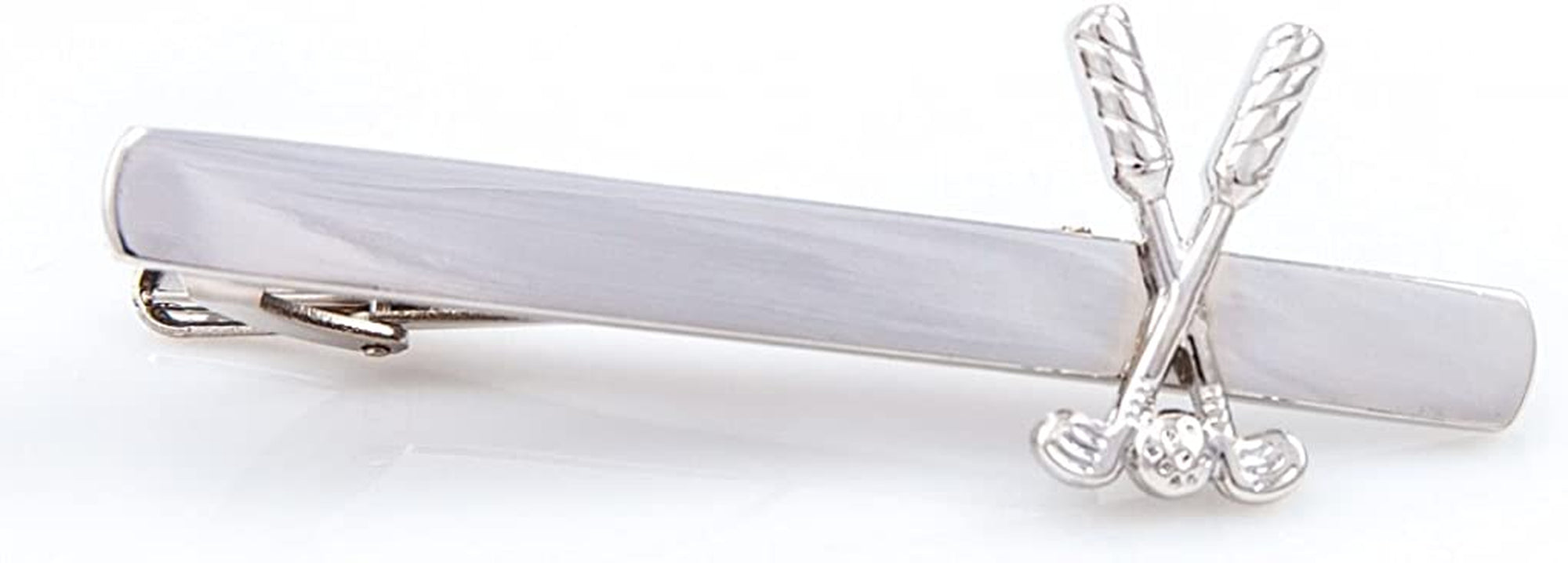 Golf Ball & Clubs Pair of Cufflinks & Tie Bar Clip in a Presentation Gift Box