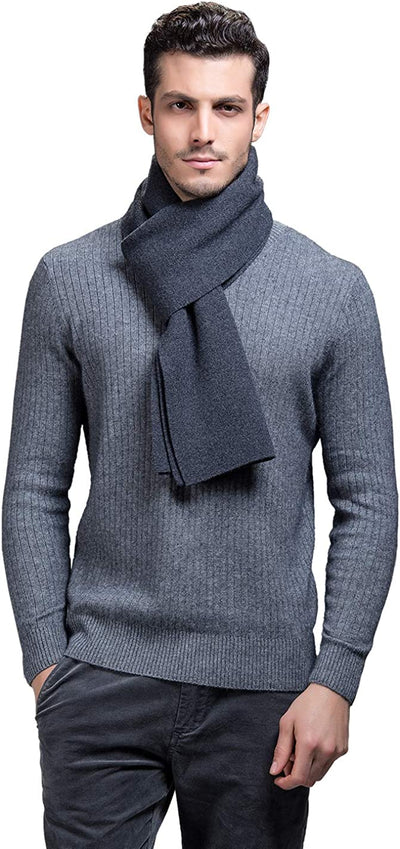 Men'S 100 Australian Merino Wool Scarf Knitted Soft Warm Neckwear