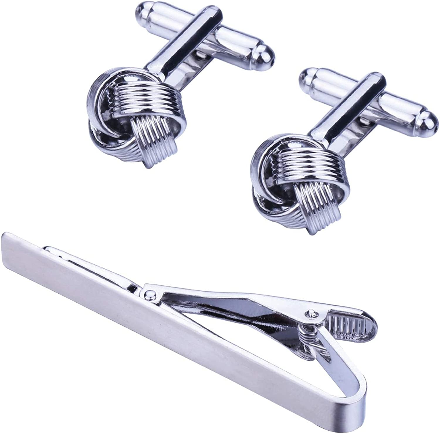 9PC Cufflinks Tie Clip Set Button Shirt Business Men Steel Jewelry Gift Box