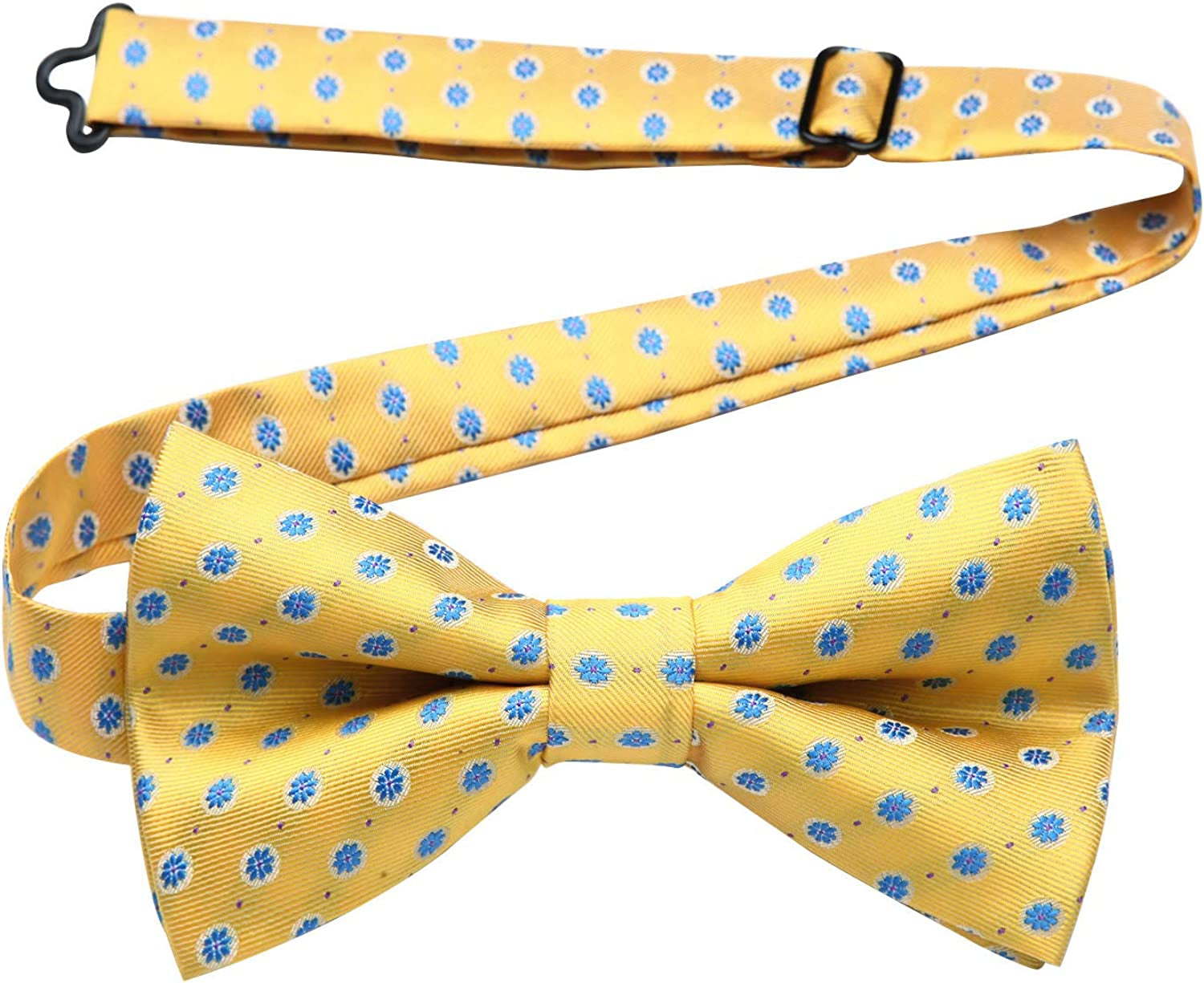 3/6 Pack Bow Ties for Men Paisley Plaid Dot Pre-Tie Bow Tie and Pocket Square Formal Bowties Handkerchief Set Adjustable