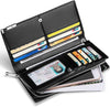 Long Wallets for Men Leather RFID Blocking Bifold Wallet with Zipper