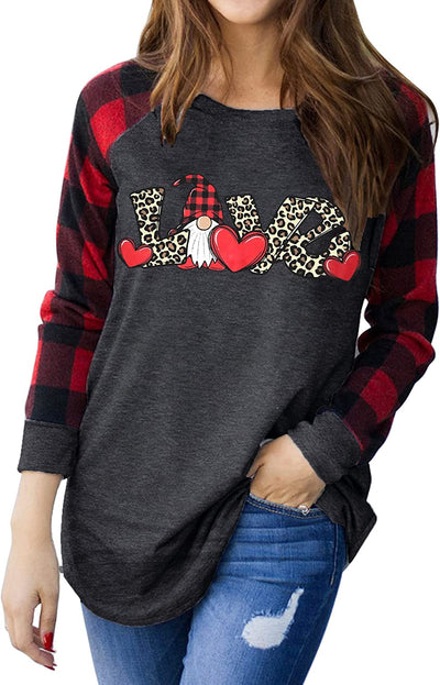 Valentines Day Shirt for Women Cute Love Heart Tshirts Graphic Valentine Gift Tee Casual Hearts Tops