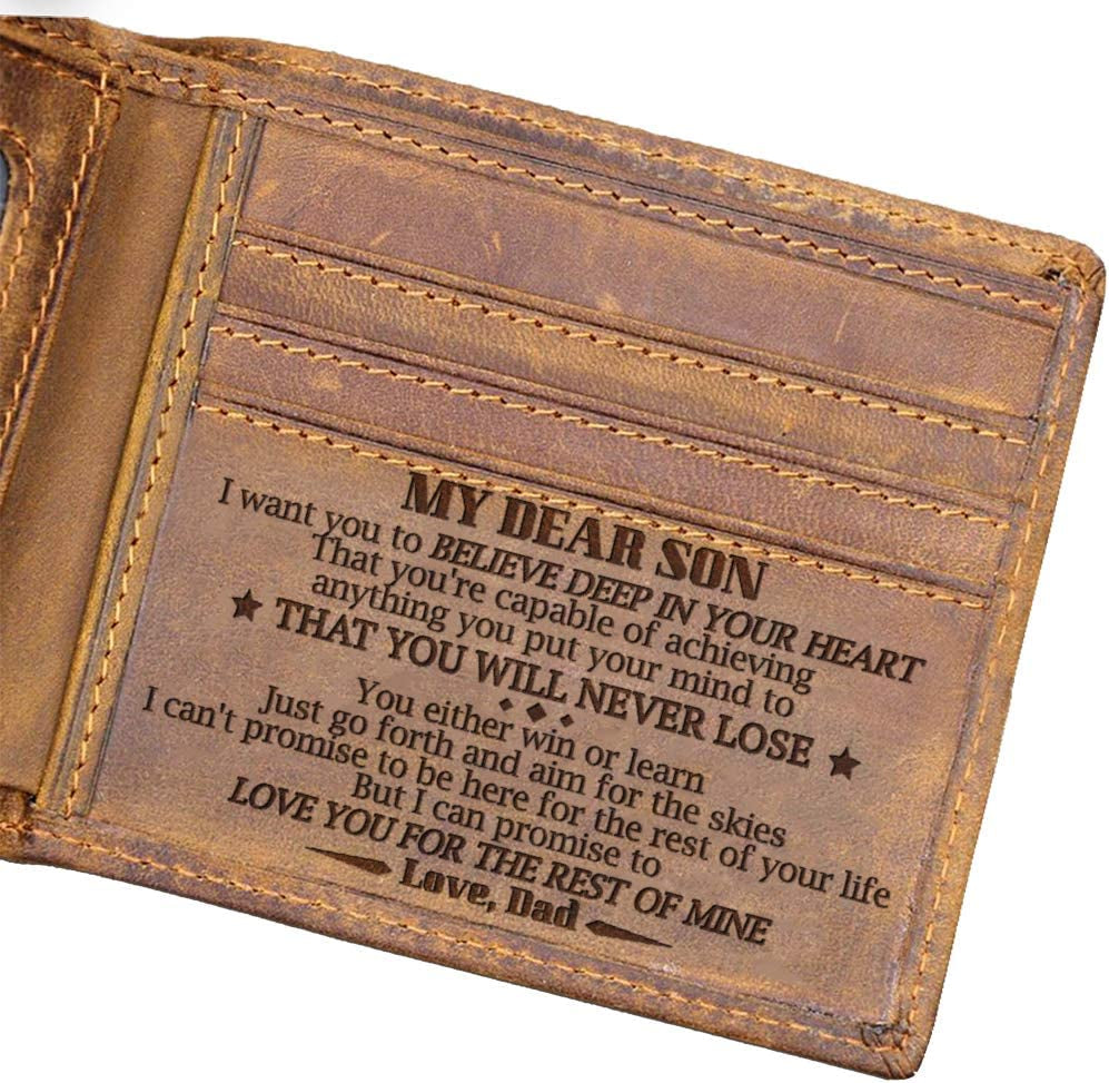 Engraved Bifold Wallet - to My Husband - I Love You More than Anything in the World Gifts for Men RFID Wallet Bifold Men Husband Gifts from Wife Christmas Birthday Father'S Day Gifts