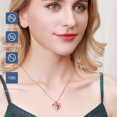 Austrian Crystal Eternity Love Heart Pendant Necklace 18K Gold Plated | Women Jewelry Gifts | Anniversary Christmas Valentine’S Day Birthday Mother’S Day