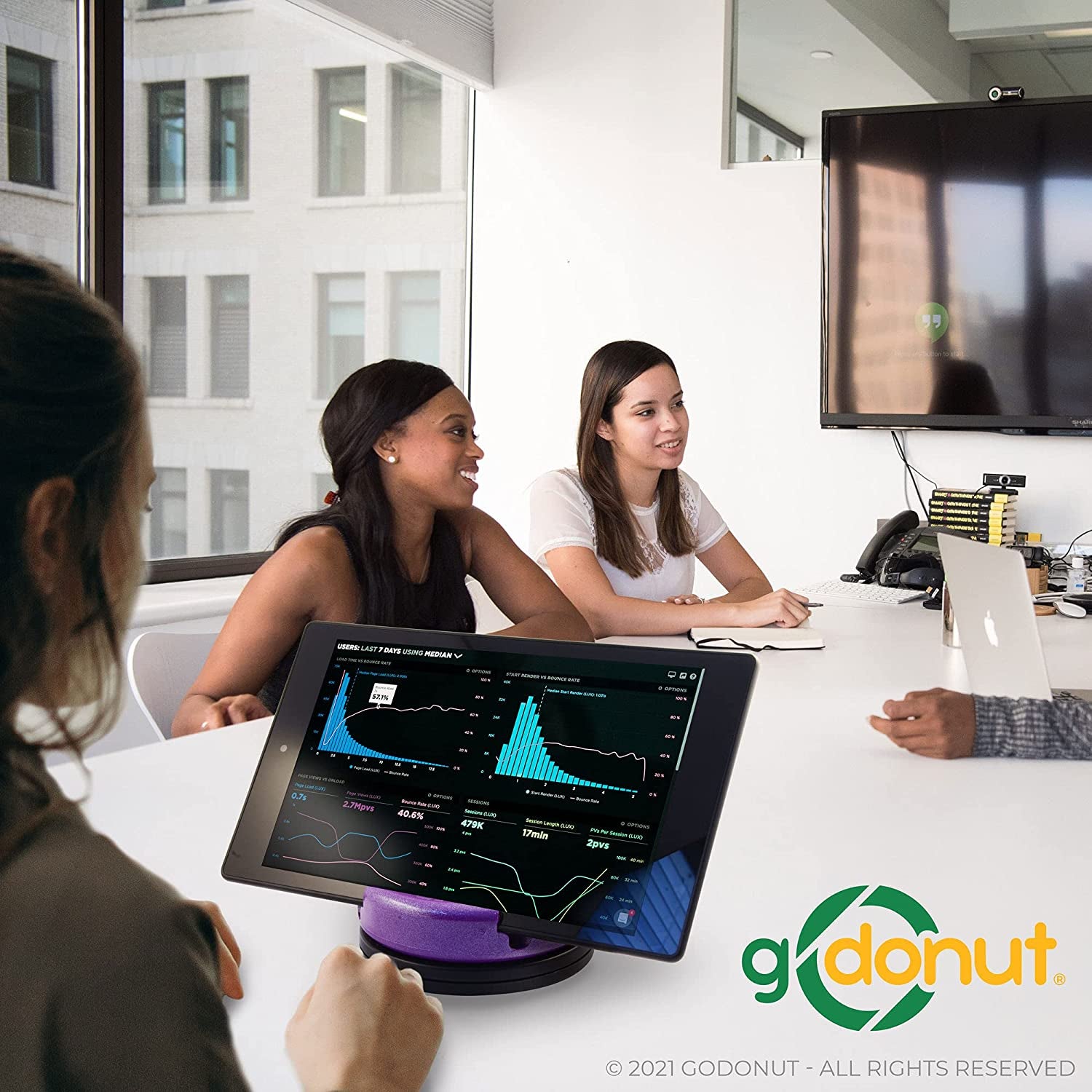 Glazed 360 Swivel Phone Stand - Portable Mount Accessory for Travel, Nightstand or Desk- Compatible with Tablet, Iphone & Most Smartphones – Orange